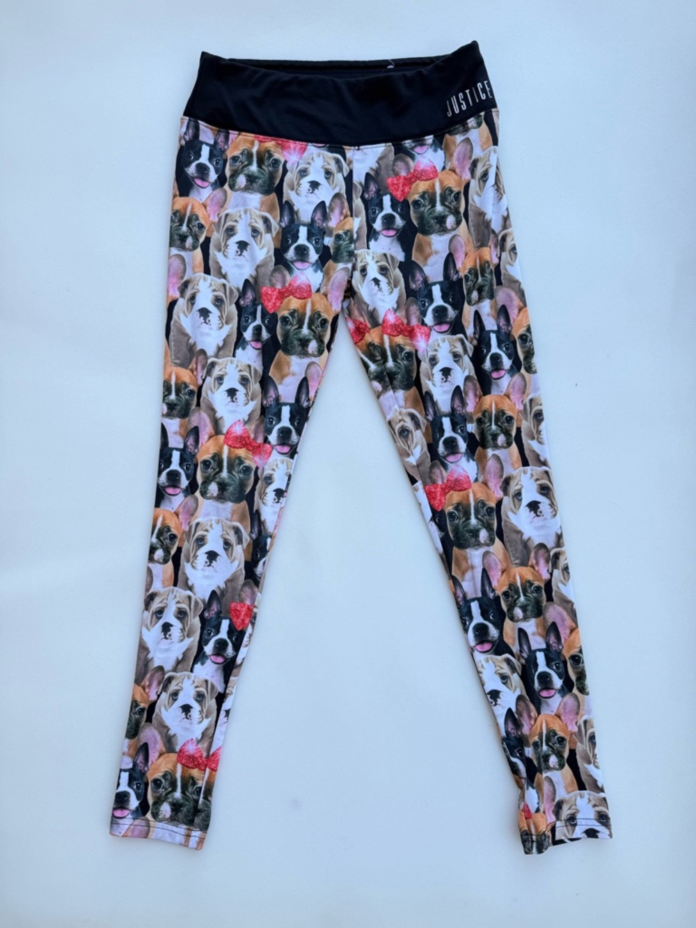 Justice Girl’s Leggings With Puppy All-Over Pattern Ankle Fit Youth Size 18